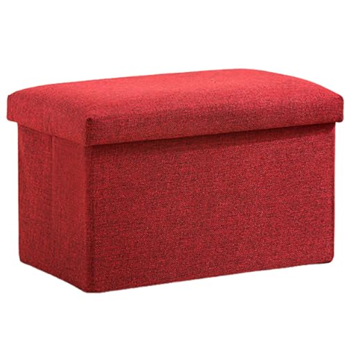 Faltbare Aufbewahrungs-Ottomane, kleine Spielzeugtruhe aus Leinen mit Deckel für Kinderspielzeug, ideal für Schlafzimmer, Wohnzimmer und Flur, kompakt, 40 x 25 x 25 cm von Generisch