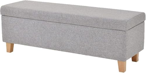 Faltbare Aufbewahrungsbox mit Deckel – Großer Multifunktions-Hocker mit abnehmbaren Deckeln, Holzbeinen, quadratisches Design, ideal für Garten und Zuhause von Generisch