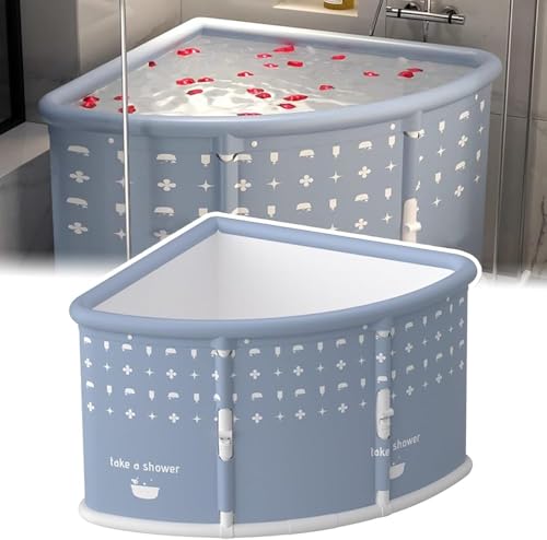 Faltbare Badewanne, freistehende Badewanne mit Ablaufrohr, 3 Sekunden Ein-Klick-Faltung, tragbare Badewanne für Zuhause, Spa, Eisbad von Generisch