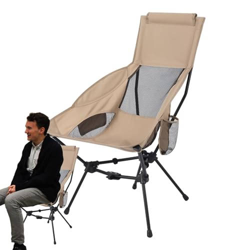 Faltbare Campingstühle Für Draußen | Garten Sessel Outdoor | Leichter Faltbarer Kompakt Sitz Mit Kopfteil Für Reisen Picknick Wandern von Generisch