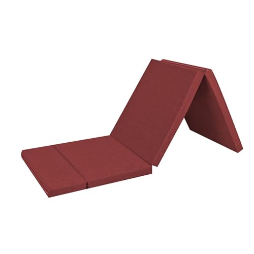 Faltbare Doppelmatratze, dreifach gefaltetes Design mit waschbarem Bezug, doppelseitige Schlafsofa-Matratze für Reisen & Camping, platzsparende Gästematratze. von Generisch