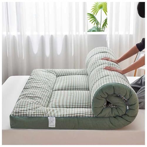 Faltbare Futon-Matratze, 7 cm dick, weich, tragbar, japanische Doppel- und Queen-Size-Größe, einfache Lagerung, grünes Karomuster, 180 x 200 cm, ideal für Gäste und kompaktes Wohnen Faltbare Futon-Matratze, 7 cm dick, weich, tragbar, japanische Doppel- und Queen-Size-Größe, einfache Lagerung, grünes Karomuster, 180 x 200 cm, ideal für Gäste und kompaktes Wohnen von Generisch