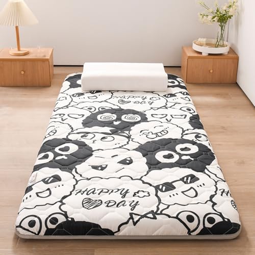 Faltbare Futon-Matratze für Camping und Bodenschlafen, 2 Personen, tragbares Klappbett (grau, 190 x 80 x 4 cm) von Generisch