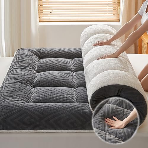 Faltbare Futon-Matratze in voller Größe, tragbar, japanische Roll-Matratze für Studentenwohnheime, Doppelbett, zusammenklappbare Bodenmatratze, ideal für Schlafzimmer, Zelt und Gäste von Generisch