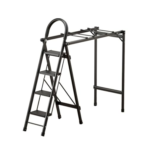Faltbare Haushaltsleiter - Multifunktionaler Kleiderbügel für den Innenbereich, Doppelzweck-Teleskoptreppe, stabiles verdicktes Fischgräten-Design für den Heimgebrauch Faltbare Haushaltsleiter - Multifunktionaler Kleiderbügel für den Innenbereich, Doppelzweck-Teleskoptreppe, stabiles verdicktes Fischgräten-Design für den Heimgebrauch von Generisch
