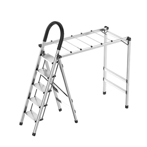 Faltbare Haushaltsleiter & Indoor Multifunktionaler Kleiderbügel - Doppelzweck-Teleskoptreppe Verdicktes Fischgräten-Design für den Heimgebrauch Platzsparende Lösung Faltbare Haushaltsleiter & Indoor Multifunktionaler Kleiderbügel - Doppelzweck-Teleskoptreppe Verdicktes Fischgräten-Design für den Heimgebrauch Platzsparende Lösung von Generisch