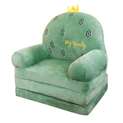 Faltbare Kindersofa Abdeckung Plüsch Faltbares Rückenlehne Sessel 2-in-1 Kissen Plüschsofaabdeckung für Kleinkinder aufklappbares Schlafsofa Wohnzimmer Schlafzimmer ohne Innere PP (Green, One Size) Faltbare Kindersofa Abdeckung Plüsch Faltbares Rückenlehne Sessel 2-in-1 Kissen Plüschsofaabdeckung für Kleinkinder aufklappbares Schlafsofa Wohnzimmer Schlafzimmer ohne Innere PP (Green, One Size) von Generisch