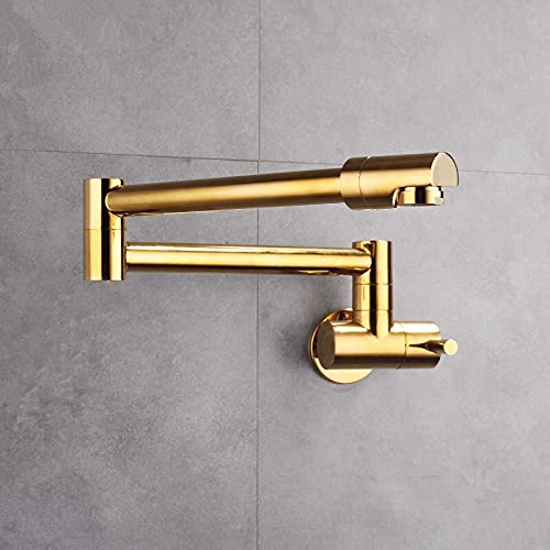 Faltbare Küchenspüle Mischbatterie 360° Drehbar Messing Wasserhahn in Schwarz Gold Chrom Wandmontage Single Kalt Bidet Wasserhahn für Moderne Küchen Faltbare Küchenspüle Mischbatterie 360° Drehbar Messing Wasserhahn in Schwarz Gold Chrom Wandmontage Single Kalt Bidet Wasserhahn für Moderne Küchen von Generisch