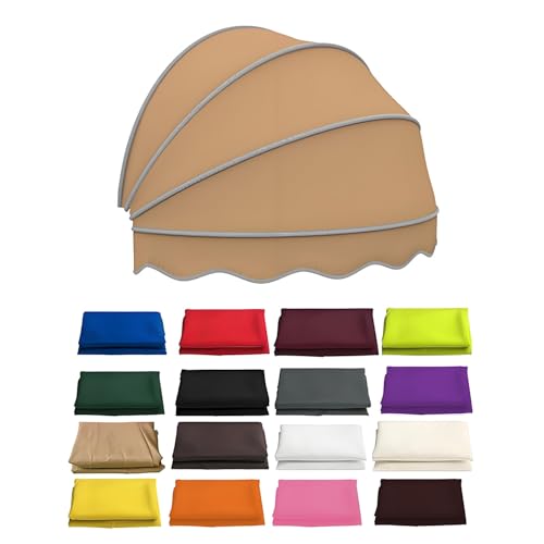 Faltbare Kuppelmarkise for Fenster Und Türen, Bogenmarkise, Terrassenmarkise, Dekorative Türmarkisen for Sonnenschutz, Rund Markise Vordach for Außenbereich(Khaki,120cm-3.94ft) von Generisch