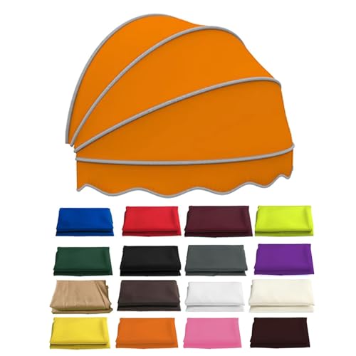 Faltbare Kuppelmarkise for Fenster Und Türen, Bogenmarkise, Terrassenmarkise, Dekorative Türmarkisen for Sonnenschutz, Rund Markise Vordach for Außenbereich(Orange,130cm-4.27ft) von Generisch
