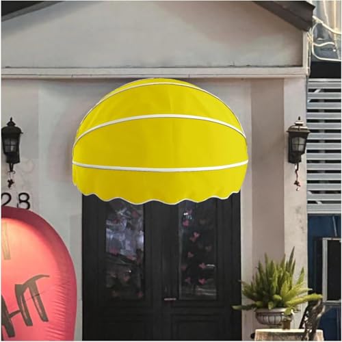 Faltbare Kuppelmarkise mit Aluminiumrahmen, UV- und wasserabweisend, Fenster- und Türvordach für Zuhause und Geschäft, 135 cm, Gelb von Generisch