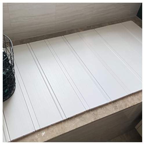 Faltbare PVC-Badewannenabdeckung mit isolierendem Deckel, 1,2 cm dickes Spa-Badregal, staubdichte Badewannenabdeckung für Badezimmer und Dusche, Größe 75 x 165 cm von Generisch