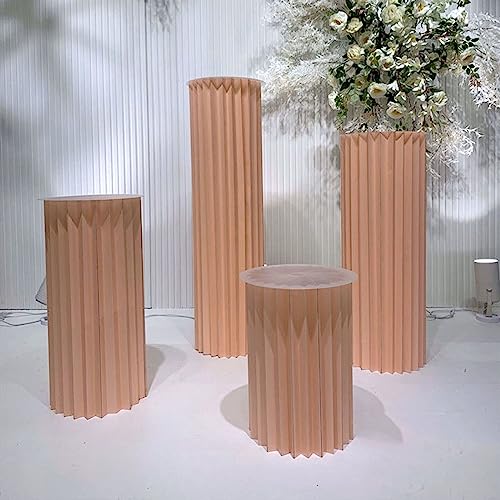 Faltbare Papier-Kuchenständer – 4 zylinderförmige Podeste für elegante Party-Dekoration von Generisch