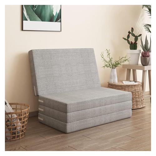 Faltbare Schaumstoff-Matratze, 60 x 200 x 5 cm, Gästebett, Futon, abnehmbarer Bezug, perfekt für Büro oder Zuhause, platzsparende, tragbare Matratze, Hellgrau von Generisch