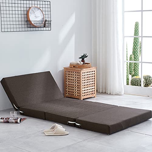 Faltbare Schaumstoffmatratze, 200 cm, tragbares Einzel-Futonbett mit rutschfester Unterseite, abnehmbarer Bezug, ideal für Gästeschlafen, Camping und Bodennutzung von Generisch