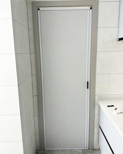 Faltbare Schiebetür, ohne Bohren, Installation mit Schloss, anpassbarer Akkordeon-Bildschirm für Schrank, Badezimmer, Kleiderschrank, Raumteiler von Generisch
