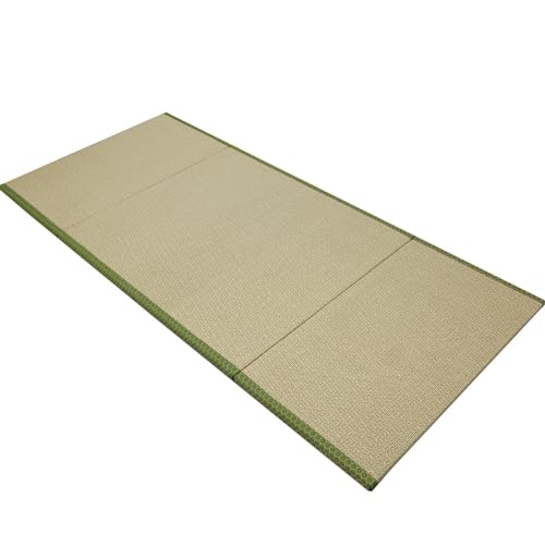 Faltbare japanische Matte Rush Grass Bodenmatratze zum Schlafen oder Sitzen, tragbares faltbares Futonbett für den direkten Bodengebrauch (Einzelgröße) von Generisch
