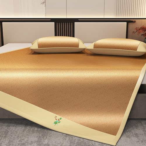 Faltbare kühlende Bambus-Isomatte mit Kissenbezug, rutschfeste Eisseiden-Matratzenauflage für Zuhause, Hotel und Schlafsaal, perfekt für heiße Schläfer, pflegeleicht, 180 x 200 cm Faltbare kühlende Bambus-Isomatte mit Kissenbezug, rutschfeste Eisseiden-Matratzenauflage für Zuhause, Hotel und Schlafsaal, perfekt für heiße Schläfer, pflegeleicht, 180 x 200 cm von Generisch