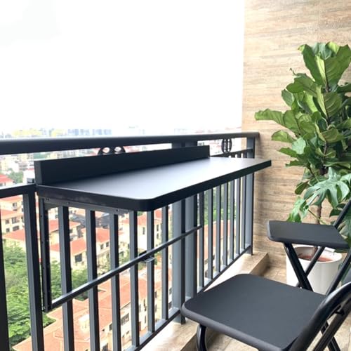 Faltbarer Balkontisch Verstellbar Wandmontierter Terrassentisch Platzsparend Outdoor Beistelltisch Wetterbeständiges Design für kleine Räume von Generisch