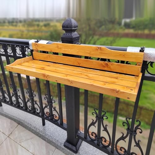 Faltbarer Balkontisch Verstellbarer Hängetisch für Geländer Wetterfest Kleiner Bistrotisch Kompaktes Platzsparendes Design für den Außenbereich Perfekt für Balkon und Terrasse von Generisch