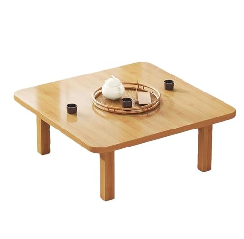 Faltbarer Bambus-Couchtisch, Mitte des Jahrhunderts modernes Design für Wohnzimmer, tragbarer niedriger Tisch als Sitz- oder Laptop-Schreibtisch von Generisch