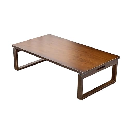 Faltbarer Bambus-Teetisch, japanischer Stil, Couchtisch für Meditation, Wohnzimmer & Schlafzimmer, kompaktes elegantes Design, 60 x 40 x 26 cm (braun) – perfekt für kleine Räume von Generisch