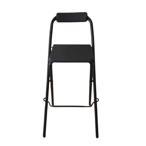 Faltbarer Barhocker, 70 cm, mit Rückenlehne und Fußstütze, hoher Küchenstuhl für Zuhause, Bistro, 120 kg Kapazität, kompaktes Design, perfekt für Essen und Unterhaltung von Generisch