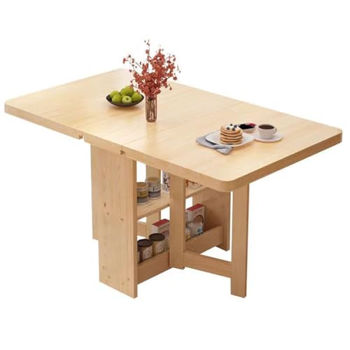 Faltbarer Esstisch, einziehbar und ausziehbar mit Stauraum, ideal für Esszimmer, Arbeit und Laptop von Generisch