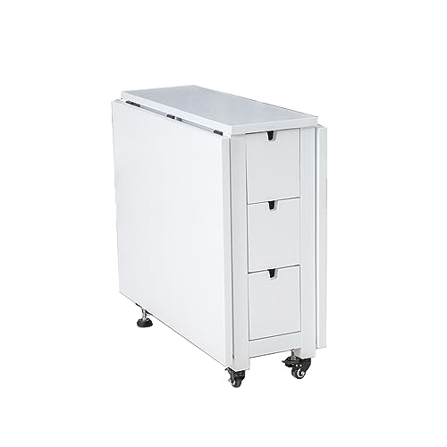 Faltbarer Esstisch für 6-8 Personen Holz Küchentisch mit Rollen & Schubladen Weiß Finish Inklusive 1 Tisch & 8 Stühlen Platzsparendes Design für Esszimmer Faltbarer Esstisch für 6-8 Personen Holz Küchentisch mit Rollen & Schubladen Weiß Finish Inklusive 1 Tisch & 8 Stühlen Platzsparendes Design für Esszimmer von Generisch