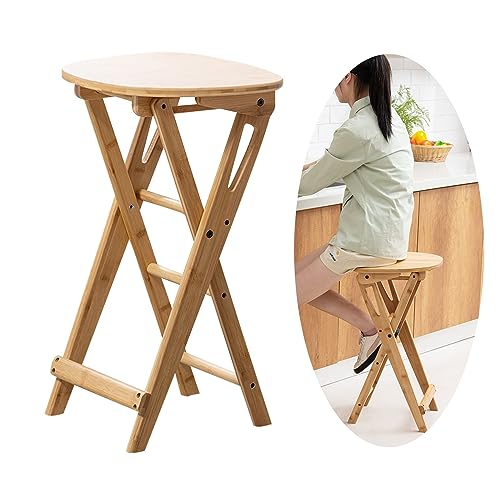 Faltbarer Holz-Klapphocker – Bambus-Barhocker mit Fußstütze – platzsparend/Sitzhöhe: 61 cm Faltbarer Holz-Klapphocker – Bambus-Barhocker mit Fußstütze – platzsparend/Sitzhöhe: 61 cm von Generisch