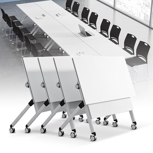 Faltbarer Konferenztisch 4er Set 1,6m mit Rollen Modulares Design für einfachen Aufbau ideal für Trainingsräume Büros Seminare und Meetings von Generisch
