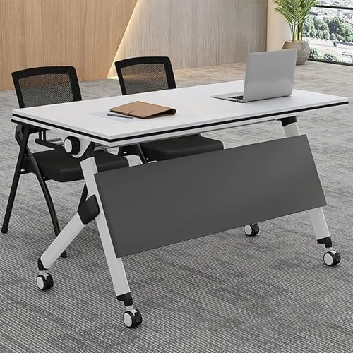 Faltbarer Konferenztisch mit leisen Rädern, Flip Top Mobile Training Schmaler Klapptisch für Büro und Klassenzimmer Meetings von Generisch