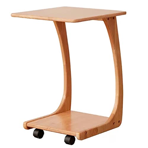 Faltbarer Laptoptisch, C-förmiger Beistelltisch mit Rollen, verstellbarer Couchtisch aus Holz, 2-stöckiges Design für Wohnzimmer und Nachttisch Faltbarer Laptoptisch, C-förmiger Beistelltisch mit Rollen, verstellbarer Couchtisch aus Holz, 2-stöckiges Design für Wohnzimmer und Nachttisch von Generisch