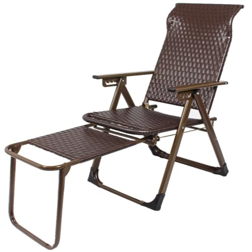 Faltbarer Loungesessel – tragbarer Outdoor-Liegestuhl mit verstellbarem Winkel, atmungsaktives Gewebe und Stahlrahmen, perfekt für Strand, Terrasse, Pool und Camping (braun) von Generisch
