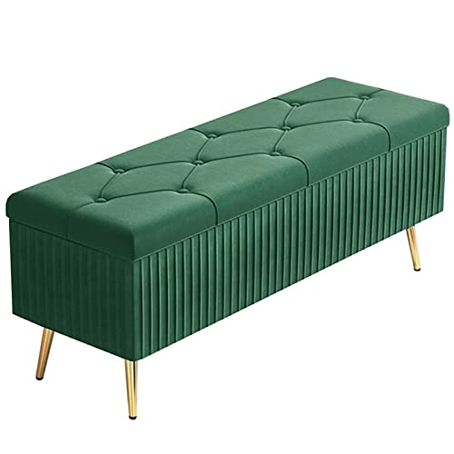 Faltbarer Ottomane, Samt, gepolsterter Fußhocker mit 4 Metallbeinen, Spielzeug-Aufbewahrungsbox für Schlafzimmer, Wohnzimmer, Korridor Faltbarer Ottomane, Samt, gepolsterter Fußhocker mit 4 Metallbeinen, Spielzeug-Aufbewahrungsbox für Schlafzimmer, Wohnzimmer, Korridor von Generisch
