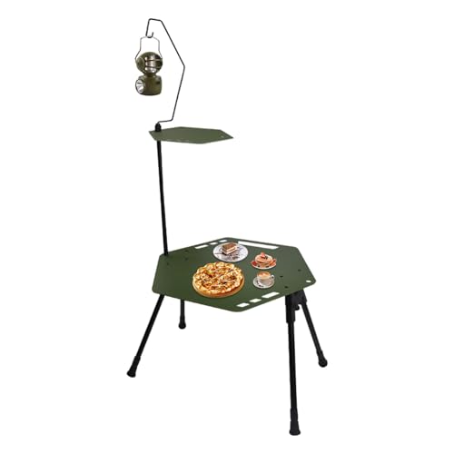 Faltbarer Picknicktisch - Legierungstisch für Außenreisen | Aluminiumlegierungsmaterial, Leichter Klapptisch mit Leichter Halter, Anti -Schlupf -Füße für Picknick, Reisen, Wandern von Generisch