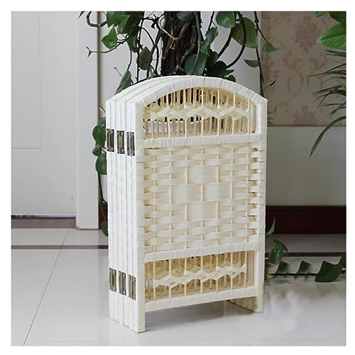 Faltbarer Raumteiler mit 4 Paneelen – leichter dekorativer Separator für Schlafzimmer & Kinderzimmer, leicht zu bewegen, 60 x 120 cm, stilvolles Webdesign in Weiß von Generisch