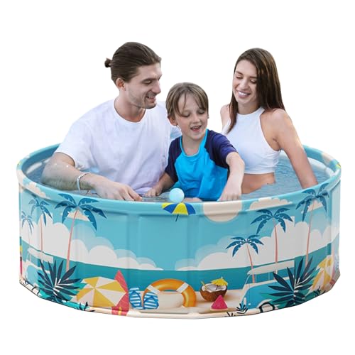 Faltbarer Schwimmbecken Pool, Wasserdichtes Planschbecken Garten, Nicht Aufblasbares Schwimmbecken Für Kinder Und Erwachsene Im Freien, Hundebadewanne Stabiler Swimmingpool Haustier von Generisch
