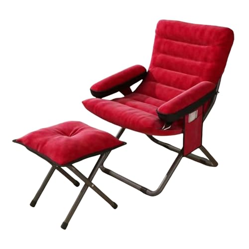 Faltbarer Sessel mit verstellbarer Sitzhöhe, große Aufbewahrungstaschen, bequemer Loungesessel für Wohnzimmer, Schlafzimmer, Büro, Balkon, 2 Stück von Generisch