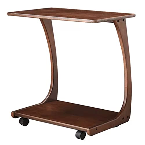 Faltbarer Tisch, Tablett, Nachttisch, Laptoptisch, Zuhause, Bett, einfacher Schreibtisch, zusammenklappbar, mobil, C-förmiger Beistelltisch für Couch, C-Beistelltisch, Wohnzimmer mit Rollen, hölzerner Faltbarer Tisch, Tablett, Nachttisch, Laptoptisch, Zuhause, Bett, einfacher Schreibtisch, zusammenklappbar, mobil, C-förmiger Beistelltisch für Couch, C-Beistelltisch, Wohnzimmer mit Rollen, hölzerner von Generisch