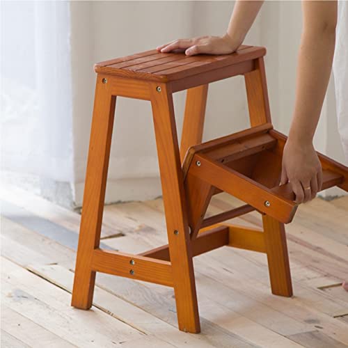 Faltbarer Tritthocker aus Holz mit 2 Stufen - Leicht & Tragbar für den Innen- und Außenbereich - Perfekt für Zuhause Küche Loft Camping - 150 kg Kapazität von Generisch