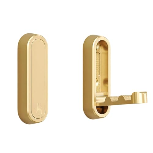 Faltbarer Wandhaken, 90 ° Faltbare Kleiderhaken, Klappbar Kleiderhaken, Wandhalterung Unsichtbarer Klapphaken, Badezimmer Kleiderhaken, Perforierte Feste Wandhaken, für Garderobe Küchen (Gold) von Generisch