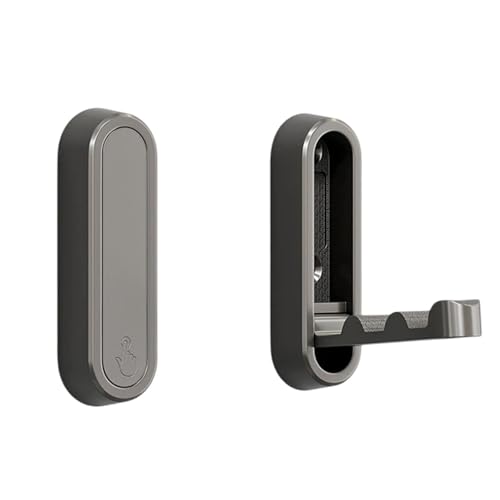 Faltbarer Wandhaken, 90 ° Faltbare Kleiderhaken, Klappbar Kleiderhaken, Wandhalterung Unsichtbarer Klapphaken, Badezimmer Kleiderhaken, Perforierte Feste Wandhaken, für Garderobe Küchen (Grau) von Generisch