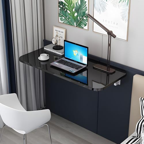 Faltbarer Wandschreibtisch, platzsparender Esstisch, schwarz, 120 x 40 cm, vielseitiger Klapptisch für Küche, Esszimmer, Zuhause, Büro, kompaktes Design für kleine Räume von Generisch