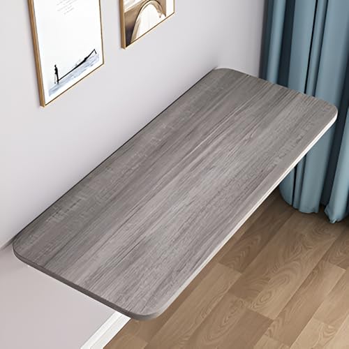 Faltbarer Wandtisch, platzsparender Schreibtisch zur Wandmontage, PC-Tisch, zusammenklappbarer Wohnzimmertisch, schwimmender Konsolentisch (Graueiche, 80 x 50 cm) von Generisch