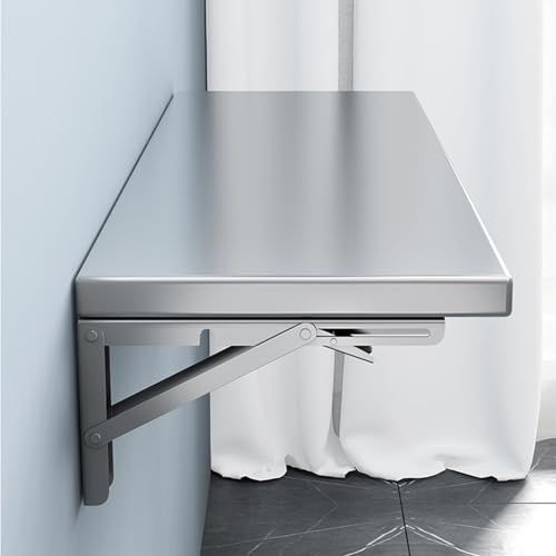 Faltbarer Wandtisch aus Edelstahl, platzsparend, schwebender Schreibtisch für Home Office & Waschküche, vielseitig & langlebig von Generisch