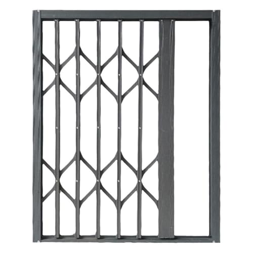 Faltbarer bruchsicherer Fensterschutz – Aluminium-Legierung Schiebefenster-Zaun-Schienenschutz für Zuhause und Büro (80 x 120 cm) – erhöhte Sicherheit und Haltbarkeit von Generisch