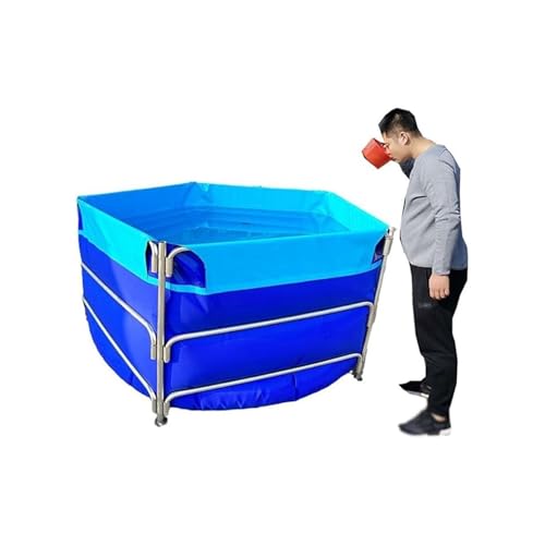 Faltbarer oberirdischer Pool mit Metallrahmen, großes rundes Aquarium für Kinder und Fische, einfache Einrichtung für Wasserspeicherung und Bewässerung von Generisch