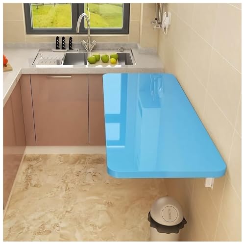 Faltbarer schwebender Wandschreibtisch – kompakter montierbarer Arbeitsplatz für Zuhause, Büro, Küche und Arbeitszimmer – vielseitige blaue 70 x 30 cm Werkbank für Computer und Esszimmer von Generisch