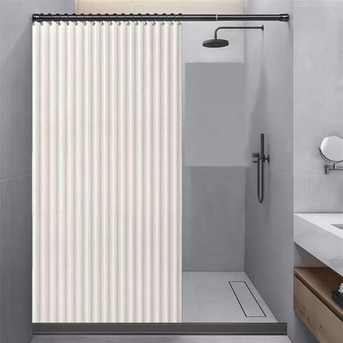 Faltbarer wasserdichter Duschvorhang aus Leinen mit Gewicht Anti-Schimmel und spritzwassergeschütztem Design Beige 100 x 200 cm inklusive Haken und Magnet Faltbarer wasserdichter Duschvorhang aus Leinen mit Gewicht Anti-Schimmel und spritzwassergeschütztem Design Beige 100 x 200 cm inklusive Haken und Magnet von Generisch